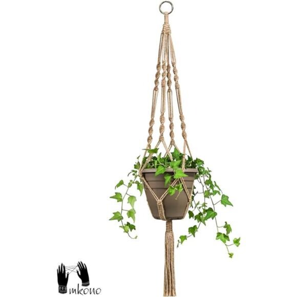 2 Pack Macrame Plant Hangers Indoor Hanging Planter Basket Decorative Flower Pot - Picture 5 of 8